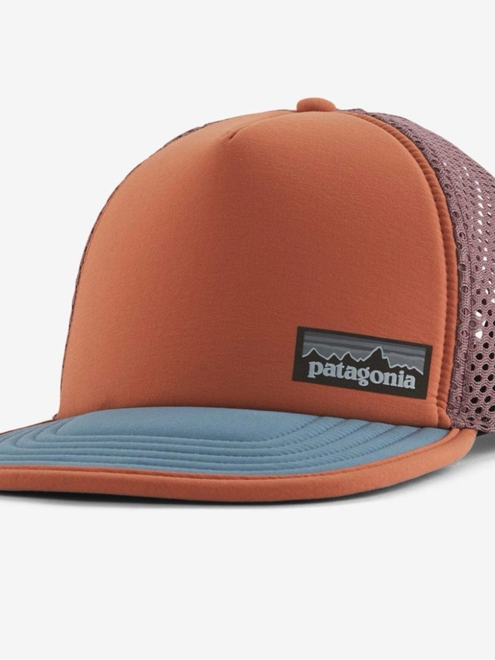 Patagonia Trucker Hat - Rust Orange & Blue